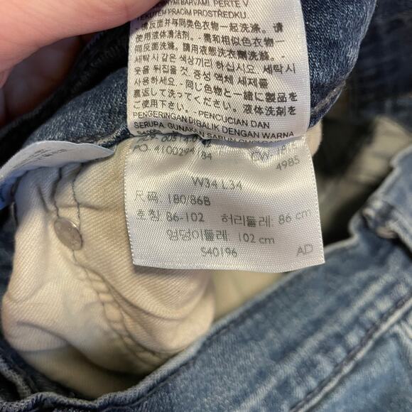 Levi's 514 Straight Fit Medium Wash Denim Jeans Size 34x34 - Picture 4 of 6